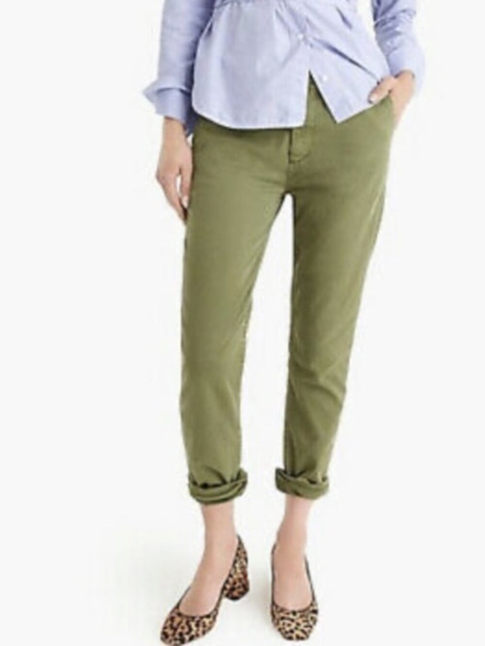 J. Crew Pants Women's Size 28T Green Slim Broken-in Boyfriend H7416 NWT